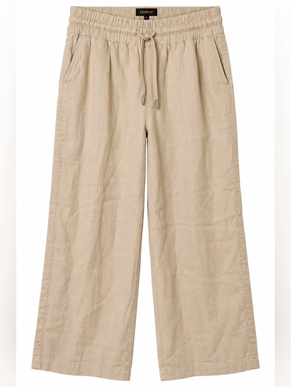 Quince NWOT XL 100% European Linen Wide Leg Pants Flax Coastal Quiet Luxury